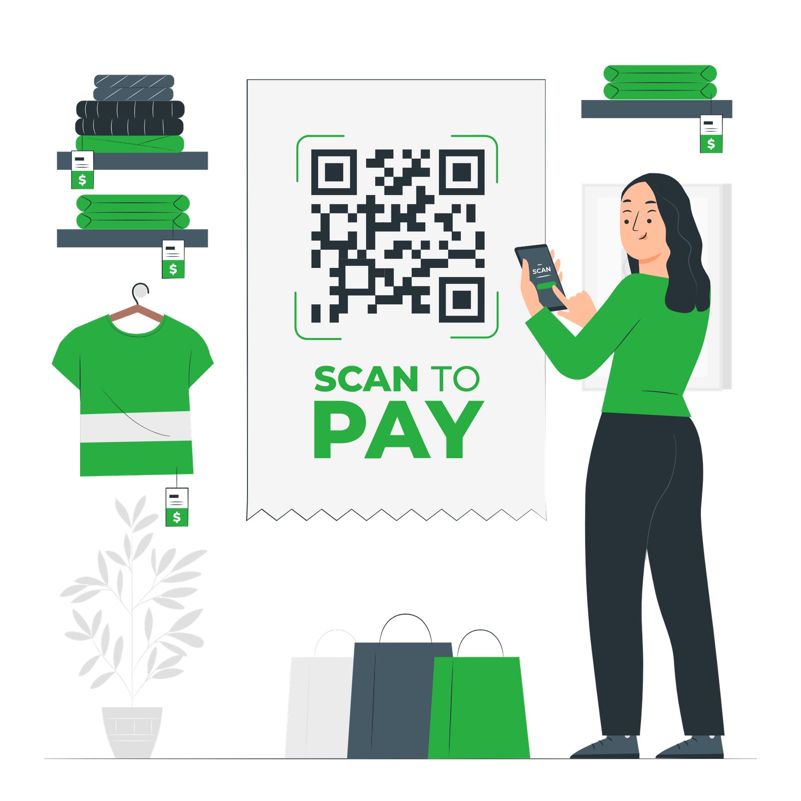 Eco-friendly payment illustration